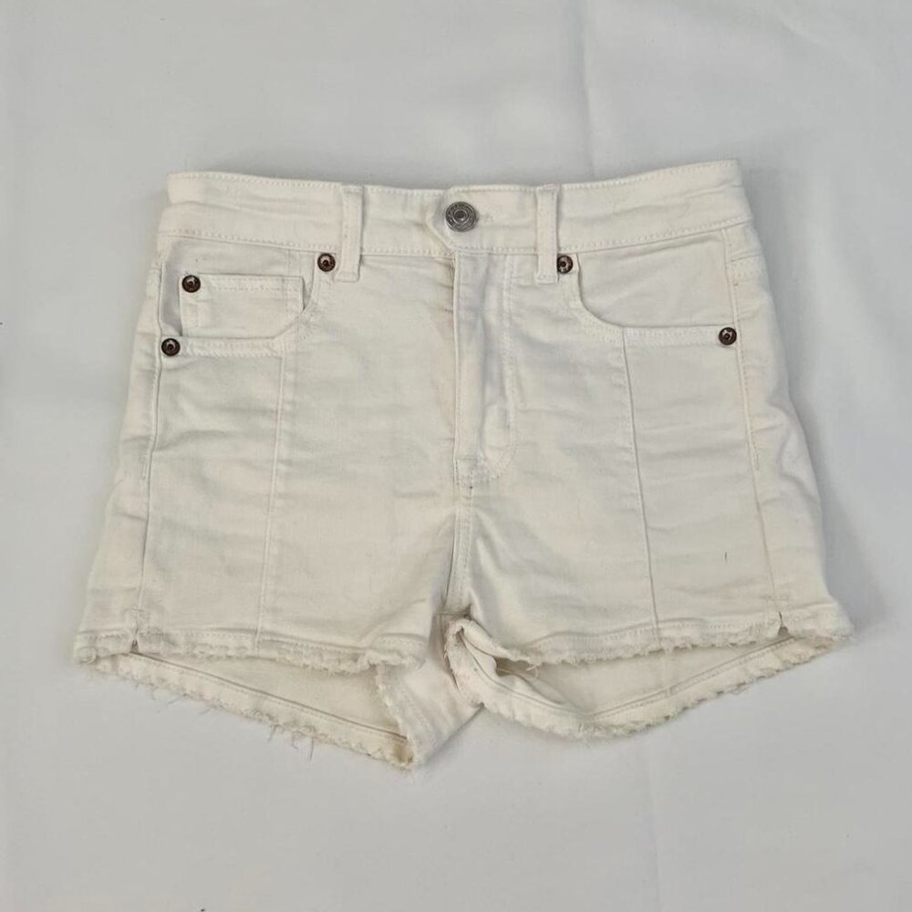American Eagle White Mini Jean Shorts - Size 00